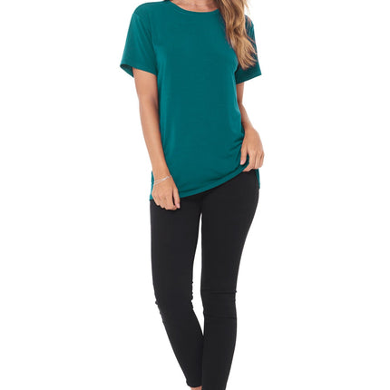 WOMEN'S MODAL CREW NECK TEE - TEAL