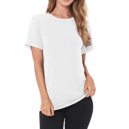 WOMEN'S MODAL CREW NECK TEE - WHITE