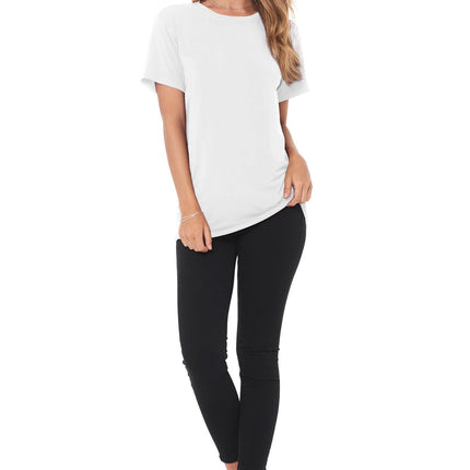 WOMEN'S MODAL CREW NECK TEE - WHITE