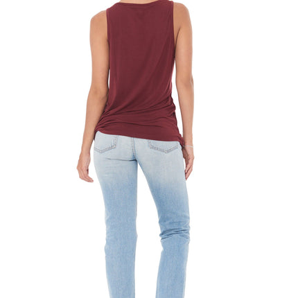 WOMEN'S MODAL SCOOP NECK TANK TOP - MAROON