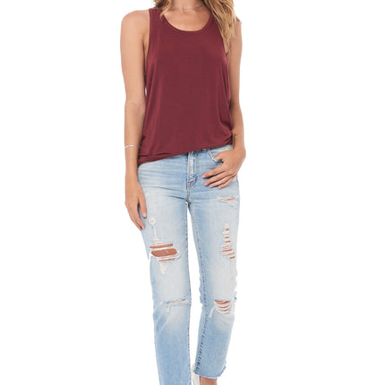 WOMEN'S MODAL SCOOP NECK TANK TOP - MAROON