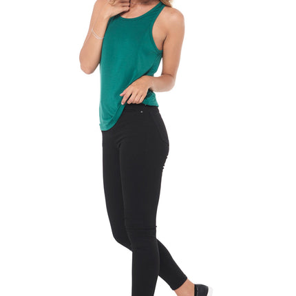 WOMEN'S MODAL SCOOP NECK TANK TOP - TEAL
