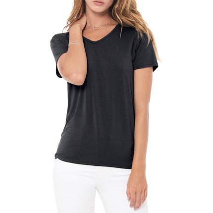 WOMEN'S MODAL V-NECK TEE - BLACK