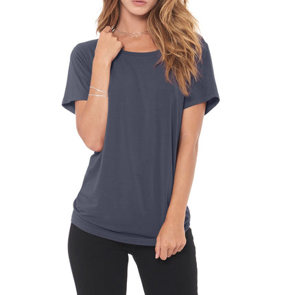 WOMEN'S MODAL WIDE NECK TEE - GRAPHITE