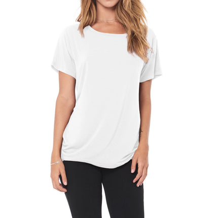 WOMEN'S MODAL WIDE NECK TEE - WHITE