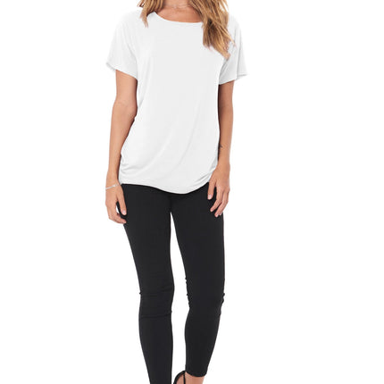 WOMEN'S MODAL WIDE NECK TEE - WHITE