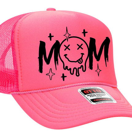 Mom Dead Smile Face Adult Otto Foam Trucker Hat