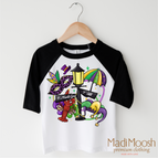2T Kids / Black/White 3/4 Sleeve Tee
