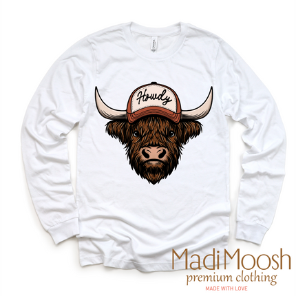 Howdy Highland Cow Western Shirt - Kids Country Tee