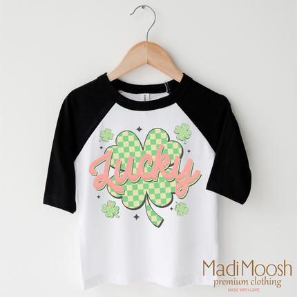 St. Patrick's Day Lucky Clover Shirt - Kids Retro St. Patrick's Day Tee