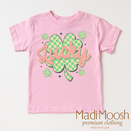 St. Patrick's Day Lucky Clover Shirt - Kids Retro St. Patrick's Day Tee