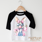 2T Kids / Black/White 3/4 Sleeve Tee