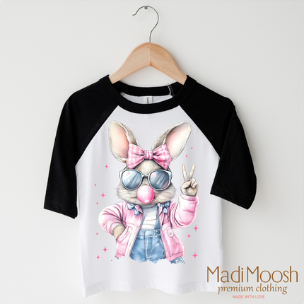 Eater Bunny Blowing Bubbles Shirt - Kids Retro Easter Bunny Tee