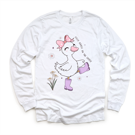 Girls Silly Goose On The Loose Shirt - Funny Kids Tee