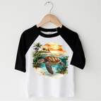 2T Kids / Black/White 3/4 Sleeve Tee