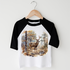 Black/White 3/4 Sleeve Tee / 2T Kids