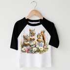 Black/White 3/4 Sleeve Tee / 2T Kids