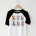 2T Kids / Black/White 3/4 Sleeve Tee