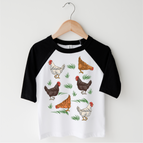 Black/White 3/4 Sleeve Tee / 2T Kids