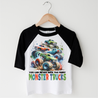 Black/White 3/4 Sleeve Tee / 2T Kids