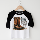 Black/White 3/4 Sleeve Tee / 2T Kids