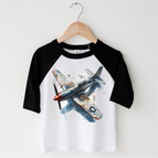 Black/White 3/4 Sleeve Tee / 2T Kids