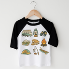 Black/White 3/4 Sleeve Tee / 2T Kids