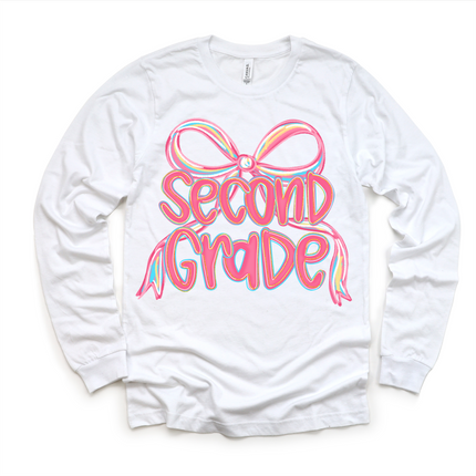 Girls 1st Grade Bow Back To School Shirt - First Day Of School Tee