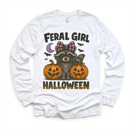 Feral Girl Halloween Shirt - Halloween Racoon Tee