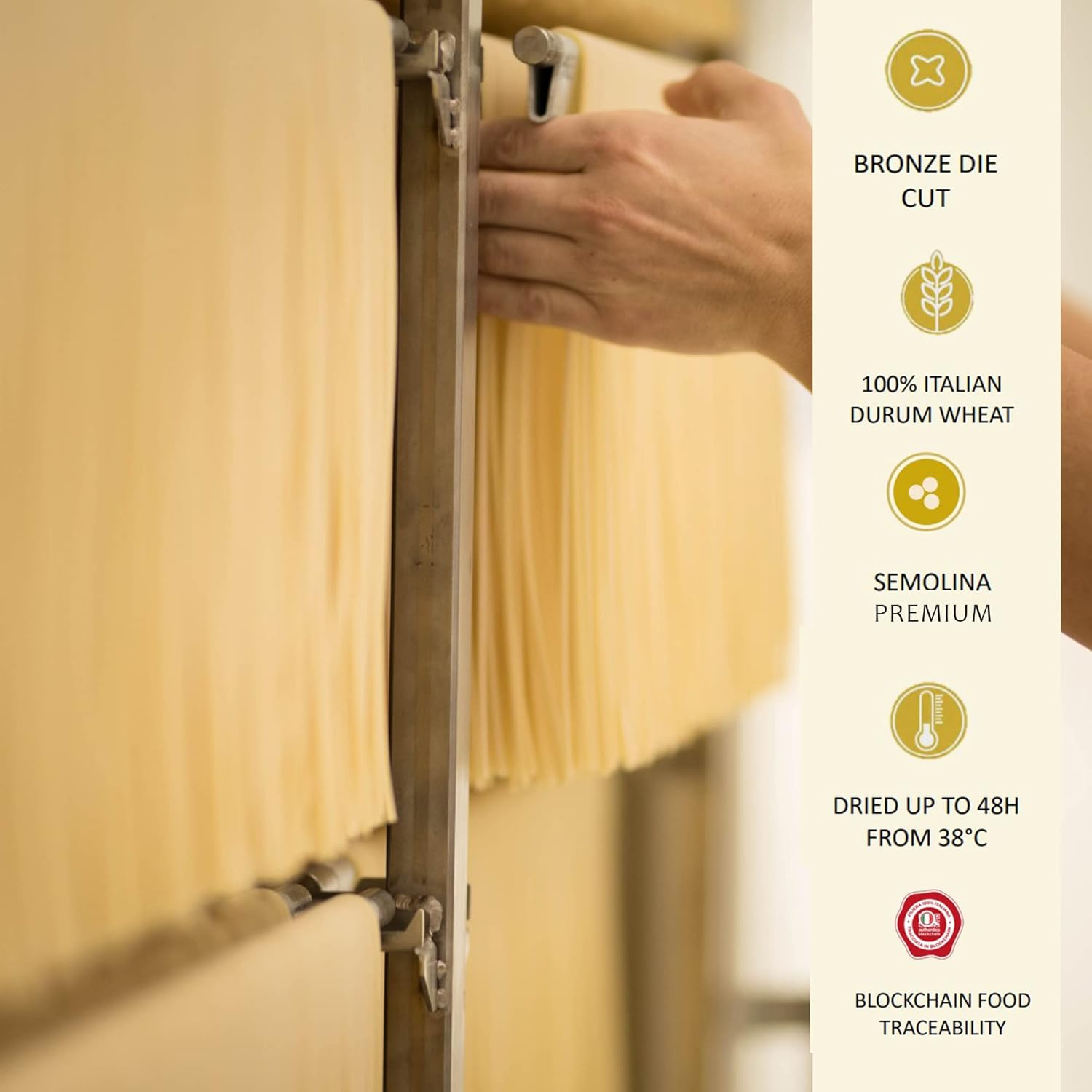 Marulo, Bucatani Pasta, Artisan Bronze Die-Cut Pasta, 12 Pack x 1.1 lb