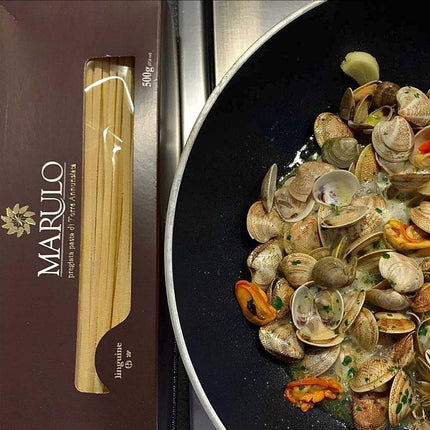 Marulo, Linguine Pasta, Artisan Bronze Die-Cut Pasta, 12 Pack x 1.1 lb