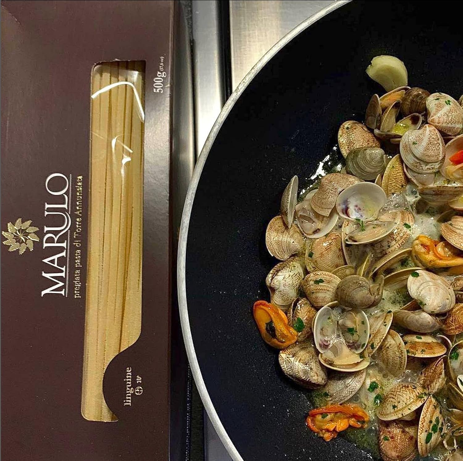 Marulo, Linguine Pasta, Artisan Bronze Die-Cut Pasta, 12 Pack x 1.1 lb