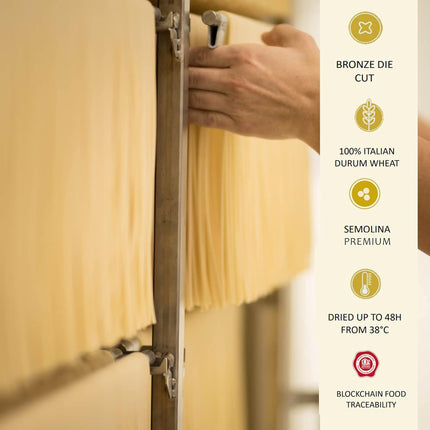 Marulo, Tagliatelle Pasta, Artisan Bronze Die-Cut Pasta, Pack of 12 x 1.1 lb