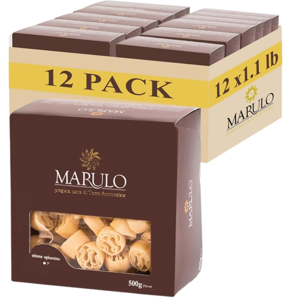 Marulo,Tritone Oplontino Pasta, Artisan Bronze Die-Cut Pasta, 12 Pack x 1.1 lb