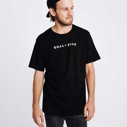 Goal Five Men's Black Cotton T-Shirt