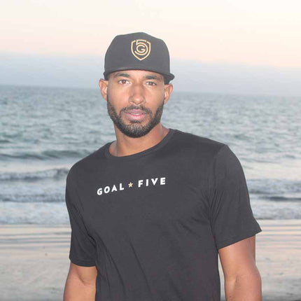Goal Five Men's Black Cotton T-Shirt