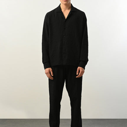 Men's Oversized Shirt Made of Aerobin Fabric with V-Neck