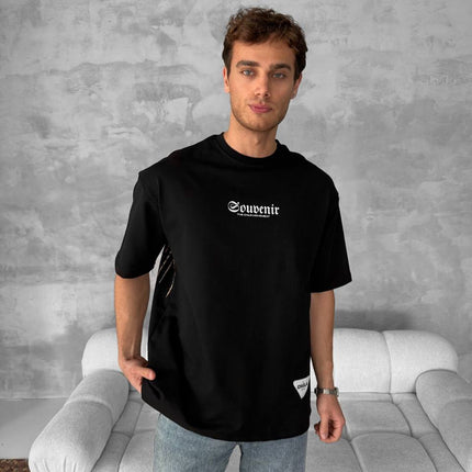 Men's Back Print Cotton T-Shirt / Souven Tapestry Graphic Tee