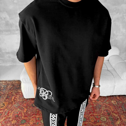 Men's Cotton T-Shirt with Detailed Back Print / Horse & Rider Graphic Tee