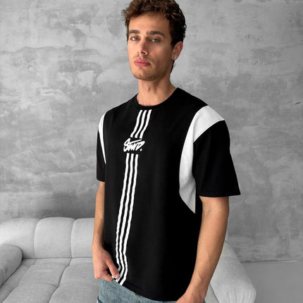 Men’s Graphic Logo T-Shirt – Stripe Cotton Tee