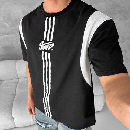 Men’s Graphic Logo T-Shirt – Stripe Cotton Tee