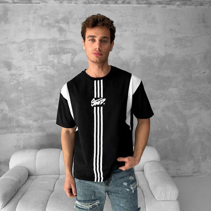 Men’s Graphic Logo T-Shirt – Stripe Cotton Tee