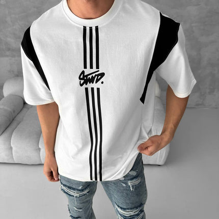 Men’s Graphic Logo T-Shirt – Stripe Cotton Tee