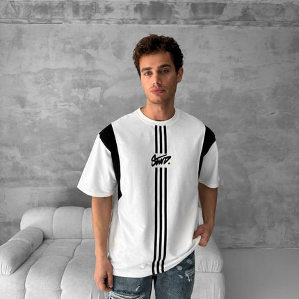 Men’s Graphic Logo T-Shirt – Stripe Cotton Tee