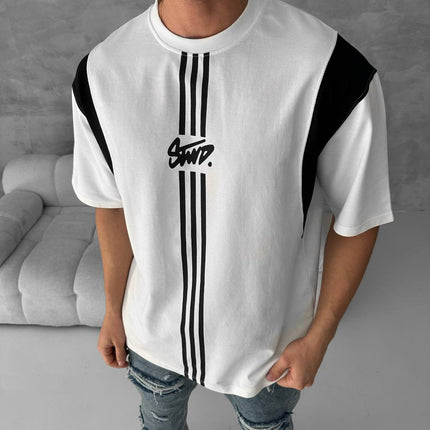 Men’s Graphic Logo T-Shirt – Stripe Cotton Tee