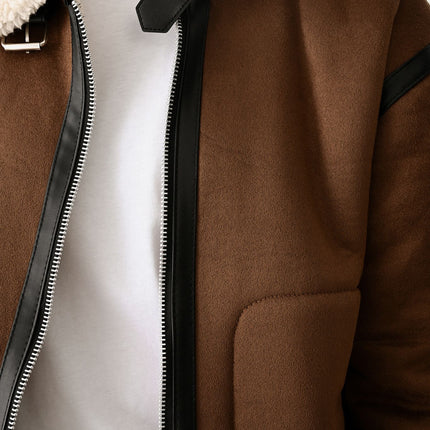 Stylish Faux Leather Bomber Jacket