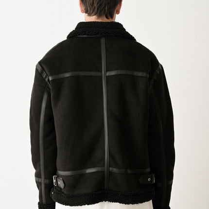 Stylish Faux Leather Bomber Jacket