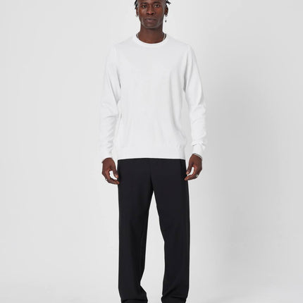Men's Oversized Plain Knit Crew Neck Sweater - Casual Comfort