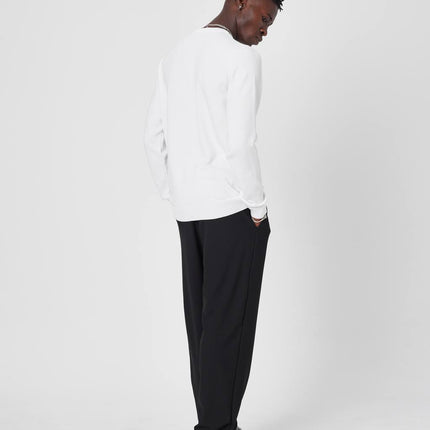 Men's Oversized Plain Knit Crew Neck Sweater - Casual Comfort