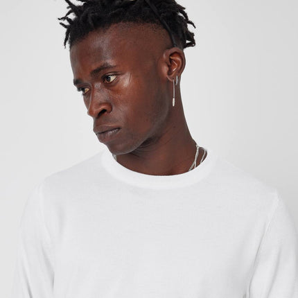 Men's Oversized Plain Knit Crew Neck Sweater - Casual Comfort